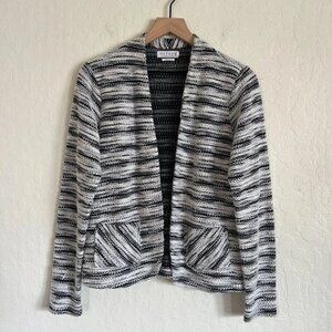 Velvet by Graham & Spencer Open Front Cardigan Sweater Blazer Jacket Large Black